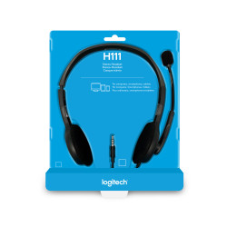 Logitech H111 Headset Bedraad Hoofdband Kantoor/callcenter Grijs