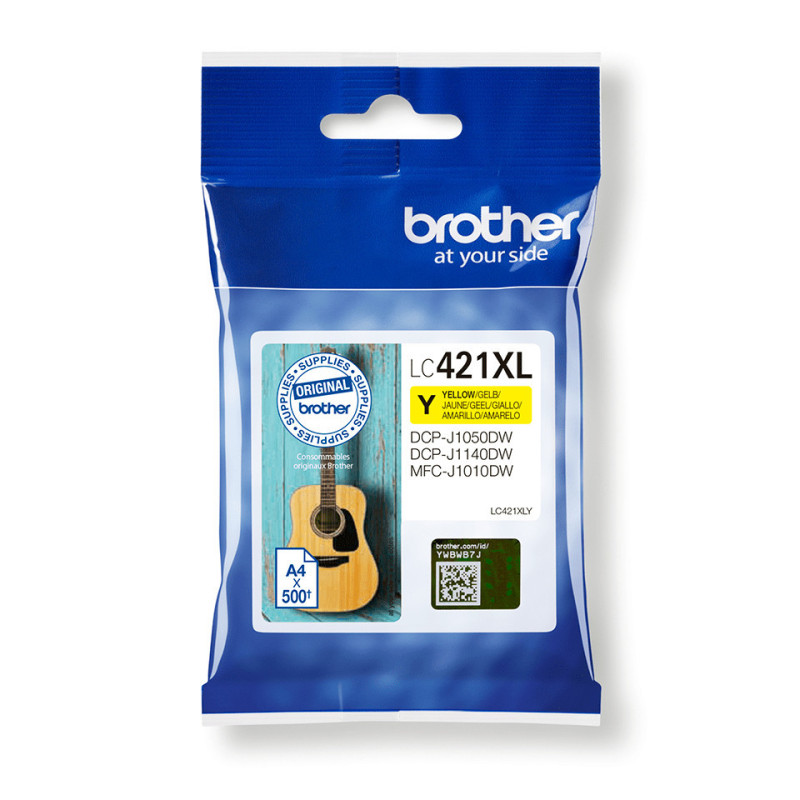 Brother LC-421XLY inktcartridge 1 stuk(s) Origineel Hoog (XL) rendement Geel