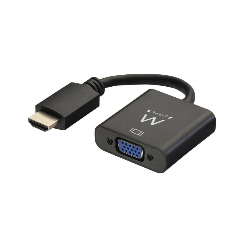 Ewent EW9864 kabeladapter/verloopstukje HDMI VGA, 3.5mm Zwart