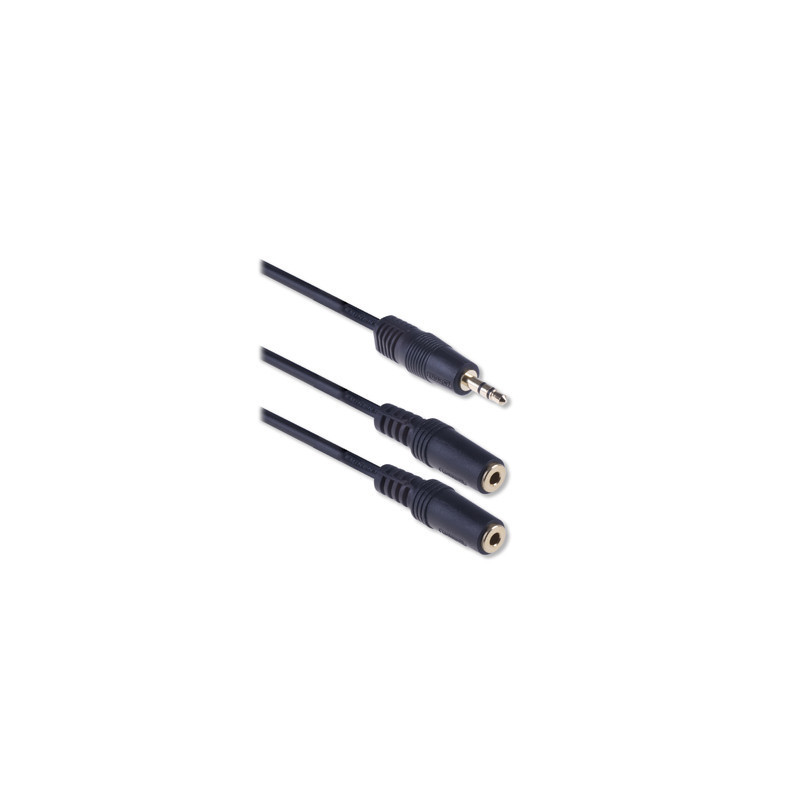 Ewent EW9232 audio kabel 0,1 m 3.5mm 2 x 3.5mm Zwart